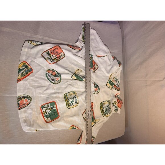 Jane + Delancey Sardine Print Shirt Women’s L Linen Blend Button Up - Picture 10 of 10